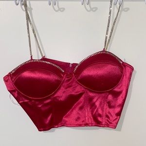 Pink and silver crop-top! NWT